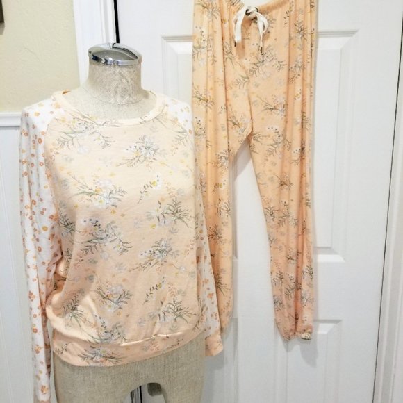 NWOT Honeydew Intimates Pajama Set Light Coral/Green Size Small - Picture 1 of 7